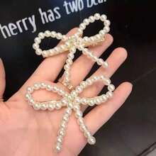 Elegant Fashion Side Pearl Bow Clip 2 Pieces Sweet Temperament Versatile Four Seasons Hair Accessory, Claw Clips - Multicolor - View 5