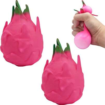 2 Quả Thanh Long Bóp Mềm, Thanh Long Bóp Mềm Giúp Giảm Lo Âu & Tăng Tập Trung, Bóng Giảm Căng Thẳng Hình Trái Cây Co Giãn Giúp Giảm Căng Thẳng Cho Người Lớn & Người Bị ADHD (Chất liệu TPR Có Thể Giặt Được)