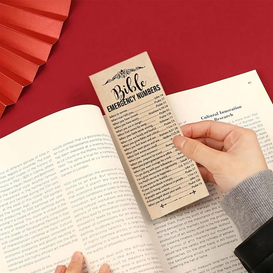 50 chiếc thẻ đánh dấu trang có câu thơ - Thẻ đánh dấu trang số điện thoại khẩn cấp đầy cảm hứng, quà tặng cho nhà thờ, trường Chúa nhật và các hoạt động tôn giáo (Màu nâu) - màu nâu - Xem 1