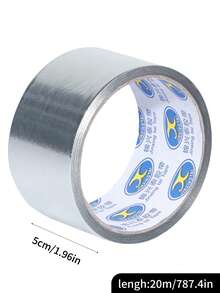 1 Roll Aluminum Foil Tape, 50u Thickness, 20m Length, 5cm Width, Perfect For Insulation, Repair, And Industrial Use - Width 50mm - View 8
