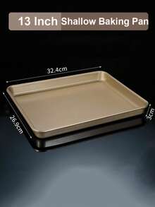 1pc Gold Carbon Steel Non-Stick Baking Tray, Large Size Baking Sheet Suitable For Baking Cookies, Bread, Cakes, Available In Rectangle/Square, Large/Medium/Small, Deep/Shallow Baking Pans, Suitable For Baking And Roasting - Gold - View 14