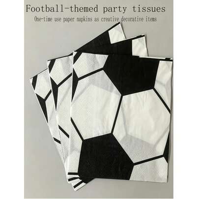 50pcs/Set Disposable Football Napkins, Folding Football Napkins, Creative Decorative Items Suitable For Football Parties, Graduation Parties, Birthday Parties, Birthday Gifts, Graduation Gifts, Football Decor Napkins, Ideal Gift For Football Fans