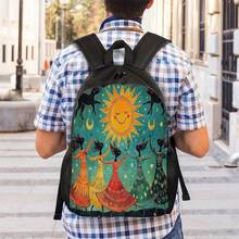 2D Flat Printing Backpack Festival Celebration Backpack The Dancer And The Black Cat In The Sunlight Lightweight Travel & Hiking Shoulder Bag For Men & Women, 2D Flat, Backpack For Women, Backpack For Men, Daily Commute, Casual Daypack, Festival Theme, Artistic Design, Zipper Closure, Lightweight Construction, Stylish Bag, Printed Backpack, Hikers, Urban Commuters - đen - Xem 4