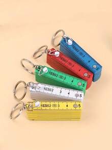 1支多功能ABS塑料折叠尺，50厘米/19.69英寸，10折，带钥匙扣，便携式多用途折叠尺绘图工具，学生测量卷尺，适用于缝纫、家务、腰围、胸围和身高测量，经久耐用且易于收纳 - 折疊尺子 - 查看 3
