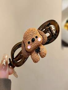 1 Peça Grampo de Cabelo de Estilo Ins Cute Design de Filhote de Cachorro, Novo Grampo Versátil de Franja com Padrão 3D, Adequado para Acessórios de Casa, Escritório, Viagem, Grampo de Cabelo, Festa - Multicolorido - Visão 1