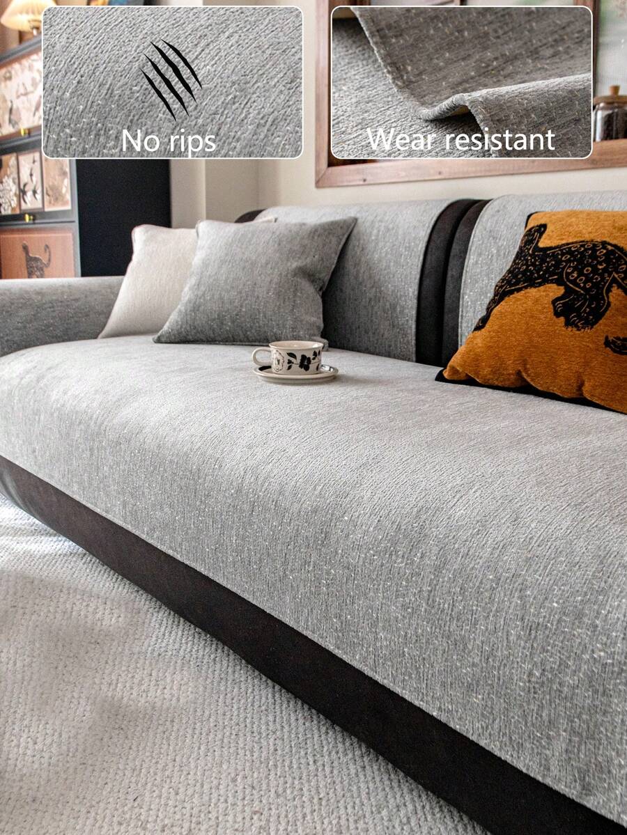 1 vỏ đệm sofa dùng được cả bốn mùa, kiểu dáng hiện đại tối giản, chống trượt, chống bụi và có thể giặt được, màu xám tươi mát và thời trang, mềm mại và không phai màu, thân thiện với thú cưng, phù hợp với sofa hình chữ L và sofa 1/2/3/4 chỗ ngồi.