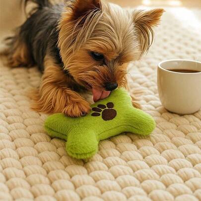 1 búp bê thú nhồi bông đáng yêu, thiết kế hình xương ngộ nghĩnh dành cho mèo và chó, đồ dùng cho thú cưng bền và chống cắn.