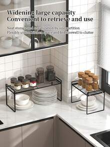 1/2 piezas Estante de almacenamiento de cocina, organizador de mostrador de metal para utensilios de cocina, especias y herramientas de cocina - Multicolor - Ver 10