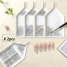 5pcs/Set 1pc Nail Rhinestone Tool Tray, Jewelry Sorting Tray, Rhinestone Storage Box, DIY Rhinestone Nail Art Sorting Tray For Nail Tools And Supplies, Plastic Diamond Nail Art Tray, Jewelry Sorting Tray, Rhinestone Storage Box, Diamond Painting Accessories And Tools - Multicolor - View 7