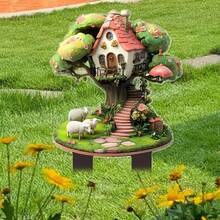 Estaca Encantadora para Jardim de Fadas, Decoração de Vaso de Plantas para Área Externa, Ornamento de Estaca de Solo Acrílico 2D Resistente à Água - A - Visão 2
