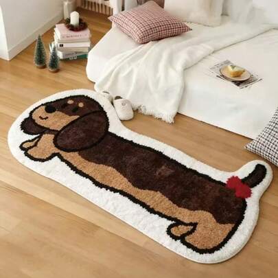 1pc Spring/Summer New Arrival, Cute Dachshund Shaped Long Rug, Absorbent Soft Skin-Friendly Carpet, Popular Decorative Rug For Living Room/Bedroom, Unique Home Decor Bedroom Floor Mat, Home Decor, Decorative Carpet, Bedroom Decor, Small Rug, Carpet, Home Decor, Living Room Carpet, Living Room Small Rug, Bedroom Carpet, Living Room Home Decor, Outdoor Rug, Washable Carpet