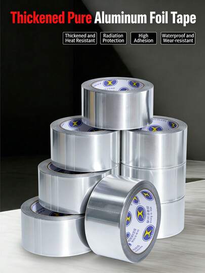 1 rol aluminiumfolietape, 50 µm dik, 20 m lang, 5 cm breed, perfect voor isolatie, reparatie en industrieel gebruik.