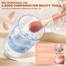 SOKANY USB Powered Makeup Brush Cleaner, Transparent Body, Multi-Functional Drying And Storage, Suitable For All Brush Sizes, Essential Beauty Tool For Women, Perfectly Cleans And Stores Makeup Brushes - Other - View 9