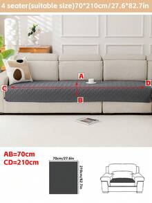 1 vỏ đệm sofa siêu âm, kiểu dáng hiện đại tối giản, họa tiết hình học, bảo vệ bề mặt sofa, sử dụng được quanh năm, đáy chống trượt, có thể giặt máy, phù hợp với sofa 1/2/3/4 chỗ ngồi - Màu xám đen - Xem 11