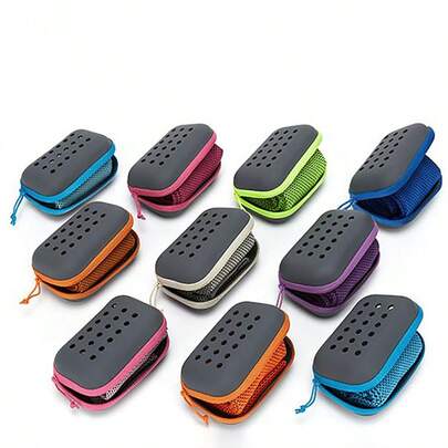 1pc Portable Silicone Box Cooling Towel, Quick Dry Super Soft Fiber Gym & Camping Towel, Antibacterial Fitness Towel. Compact, Lightweight, Suitable For Beach, Swimming, Hiking, Summer Sports, Outdoor Camping