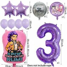 Purple Flower Bouquet Disco Cool Girl Children's Birthday Party Decorations Ball Number Balloon Set, Baby Shower Party Supplies, Gift, Toy - Balloon Set - View 4