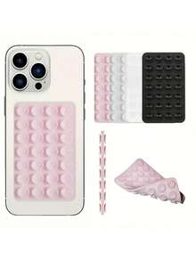 1pc/3pcs Double-Sided Silicone Suction Cup Phone Holder, Silicone Phone Accessory Compatible With IPhone And Android Phones. Adjustable Angle, Compact Design, Suitable For Makeup, Dancing, Fitness, Yoga, Showering, Watching TV Series, And Also Perfect For Video Recording And Selfies. Phone Accessory, Phone Case, Adhesive Phone Grip, Octopus Buddy, (28pcs Double-Sided Large Suction Cups) Please Read The Instructions Carefully When Purchasing, There Is Important Information Inside - Multiple Styles - View 6