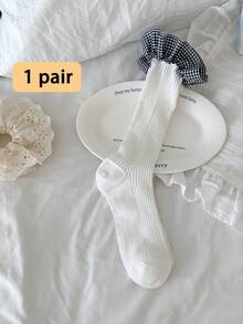 1 đôi tất nữ mỏng, thoáng khí, chất liệu lưới, kiểu Lolita Dopamine, họa tiết kẻ caro và ren, dài đến bắp chân, thích hợp cho mùa xuân/hè. - Nhiều màu - Xem 15