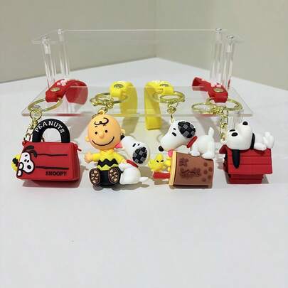  1pc Space Snoopy Dog Keychain Cartoon Cute Car Keychain Girl Heart Couple Bag Pendant, New Year's Gift, Valentine's Day Gift, Easter Gift[Stochastic Style]