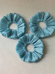 1 chiếc dây buộc tóc hoa xếp ly màu xanh dương, phụ kiện tóc độc đáo màu xanh dương. - Nhiều màu - Xem 4