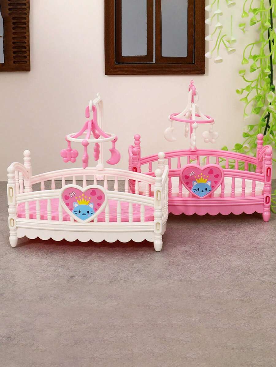 Doll Rocking Bed Decor Set, Realistic Furniture Series, Dollhouse Simulation Bedroom Rocking Bed Doll Accessory Set - Multicolor - View 1
