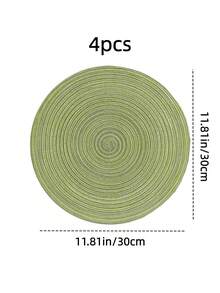 4pcs/6pcs/8pcs/15-Inch Round Woven Washable Placemats For Kitchen Table, Great For Home Gatherings And Wedding Parties (Green) - Green - View 25