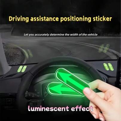 Luminous Car Parking Aid Sticker, Night Visible Driving Assistance Position Mark, Anti-Scratch Width Gauge For Novice Drivers