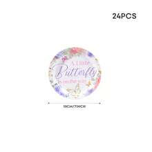Bộ đĩa, cốc và khăn giấy dùng một lần hình bướm kích thước 7/9 inch, thích hợp cho tiệc sinh nhật, tiệc lễ hội, dã ngoại, lễ kỷ niệm, tiệc cưới, tiệc trà, lễ tốt nghiệp. - Nhiều màu - Xem 7