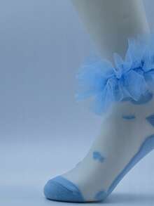 1双幼儿女童荷叶边蓬松公主风婴儿柔软袜子 - 彩色 - 查看 7