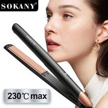 SOKANY 15016 Multifunctional Hair Straightener, Ceramic Glaze Negative Ion Plates, One-Key Constant Temperature, Dual Curl & Straight Function, 230°C Fast Styling, PTC Heating + Extended Ceramic Plates, LED Smart Temperature Adjustment (150-230°C), Anti-Scald Shell Design, Easy Styling At Home Or Travel - Black - View 11