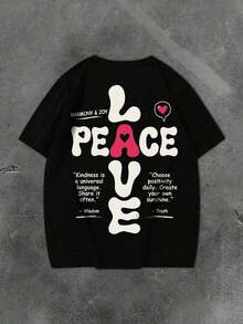 Manfinity Roughcore Men's Casual Short Sleeve Crew Neck T-Shirt With Creative And Versatile Playing Card Graphic Design - 黃色 - 查看 7