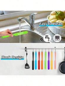 Silicone Jar Scraper Spatulas, Long Handle Design, Heat Resistant Non-Stick Spatulas For Cake Cream, Peanut Butter, Batter Mixing, Bread Baking & Jar Blending, Essential Kitchen Utensils For Home Baking, Cooking & Daily Food Preparation - Random Color - View 6