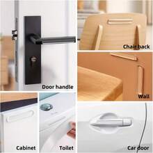 Protectores de silicona autoadhesivos transparentes, amortiguadores de pared, muebles, refrigeradores, puertas de gabinetes, vidrio, amortiguan el ruido y evitan choques - C - Ver 5