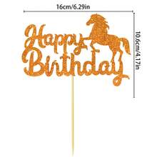 1 Set Colorful Shiny Horse Themed Happy Birthday Cake Toppers - Suitable For Birthday, Horse Lovers, And General Event Cake Decorations - View 8