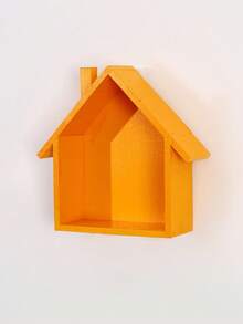 1pc Cute Wooden Wall Hanging House, Retro Nostalgic Home Entrance Decor, Minimalist Wall Shelf, Nursery Room Storage Rack, Toy Organizer, Kids Bedroom Decoration, Girls Room Accessory, Baby Room Decor - Multicolor - View 11