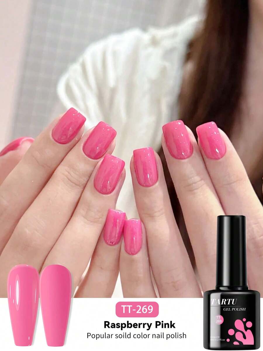 Esmalte em gel TARTU 8ml, cores Jelly Color, nas cores preto, branco, rosa, amarelo, azul, vermelho e rosa claro. Livre de HEMA e TPO. Removível com acetona (UV/LED). Semipermanente, ideal para unhas decoradas em casa ou no salão. Perfeito para o dia a dia. - Multicolorido - Ver 1