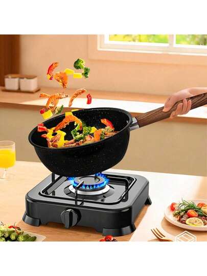 Japanese Black Cast Iron Flat Bottom Pan, Non-Stick Milk Pot, Suitable For Ramen, Korean Cuisine