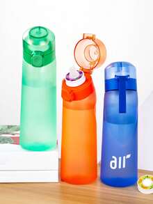 1 pieza Botella de agua deportiva con 1 pieza de cápsula de sabor aleatorio, sin azúcar y sin calorías, botella de hidratación portátil de gran capacidad, ideal para cumpleaños, fitness, correr, actividades al aire libre, temporada de regreso a clases - multicolor - Ver 3