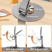 1pc 360 Degree Rotating Phone/Tablet Holder, Freely Adjustable Direction And Angle, Stable And Durable, Suitable For Slouchy Bed Phone Stand, Non-Fatiguing, Spiral Adjustable, Elastic Base, Random Color - A - View 11