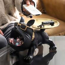 1件装法斗犬造型玄关收纳装饰，创意托盘钥匙架，鞋柜奢华家居装饰 - 查看 10