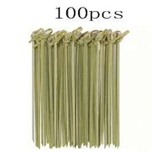 20/50/100/200pcs Bamboo Knotted Flower Fruit Toothpicks, For Snack Beverage Decoration, Handmade Food Picks With Loop, Suitable For Party, Christmas, Wedding, BBQ - Cadet Blue - View 12