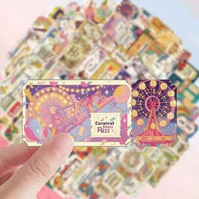 Bộ sưu tập 50 miếng dán trang trí tiệc sinh nhật chủ đề sở thú, gồm số và các nhân vật trong sở thú với hình trái tim, giấy kim tuyến và viền cờ - Lý tưởng cho sổ lưu niệm, sổ kế hoạch, nhật ký và trang trí cốc. Phù hợp cho người lớn - Hoàn hảo cho trượt patin.