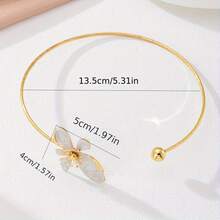 1 Fashionable Versatile Enamel Oil Texture Floral Geometric Choker Suitable For Women's Daily, Party, And Casual Wear. - 白色 - 查看 7