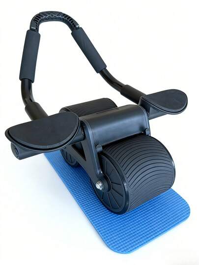 1个男女通用健腹轮（含垫子），自回弹健腹轮，带肘垫，用于核心力量训练、燃脂、瘦腹、健身