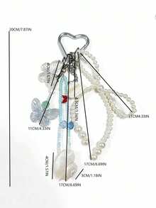 Butterfly Shell Pearl Beaded Pendant, Heart-Shaped Clasp Bag Charm, Gentle Atmosphere Accessory, Shell Conch Pendant, Fashion Beaded Bag Charm Keychain Beach Accessories Key Chain Charms Beach Accessories Festival Graduation Teacher Appreciation Gifts Birthday Gift Mother Gifts Mothers Day Gift - Multicolor - View 5