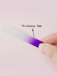 Bộ 2 dũa móng tay bằng thủy tinh, dụng cụ đánh bóng móng hai mặt có hiệu ứng chuyển màu. - Màu tím hoa cà - Xem 4