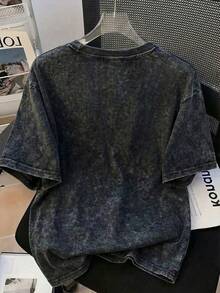 Áo thun nữ cotton LQTY kiểu retro Mỹ thường ngày, màu đen trơn, mềm mại và thoải mái, phong cách Hàn Quốc hàng ngày, thời trang retro độc đáo, đi làm, thể thao, đa năng, áo thun nữ tay ngắn Y2K có thể giặt máy, thích hợp mặc mùa hè. - màu đen - Xem 3