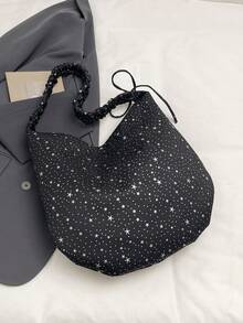 2026 New Korean Design Small Niche Shoulder Bag, Women Large Capacity Casual Personalized Tote Bag Crossbody - Black - View 6