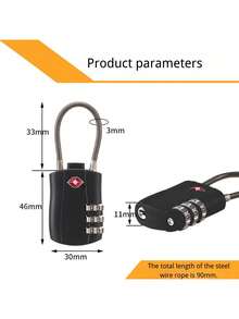 Khóa số kết hợp hợp kim nguyên khối đạt chứng nhận TSA, khóa an toàn ABS bền chắc, thích hợp cho du lịch, hành lý, phòng tập thể dục, xe đạp - Đạt chứng nhận TSA, không dùng điện, chất liệu ABS. - A - Xem 5