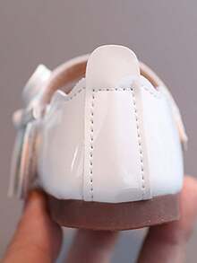 1 par de zapatos de niña con perlas, suela blanda y antideslizante, puntera cuadrada y redonda, zapatos de princesa versátiles y de moda, adecuados para primavera y verano - Blanco - Ver 8